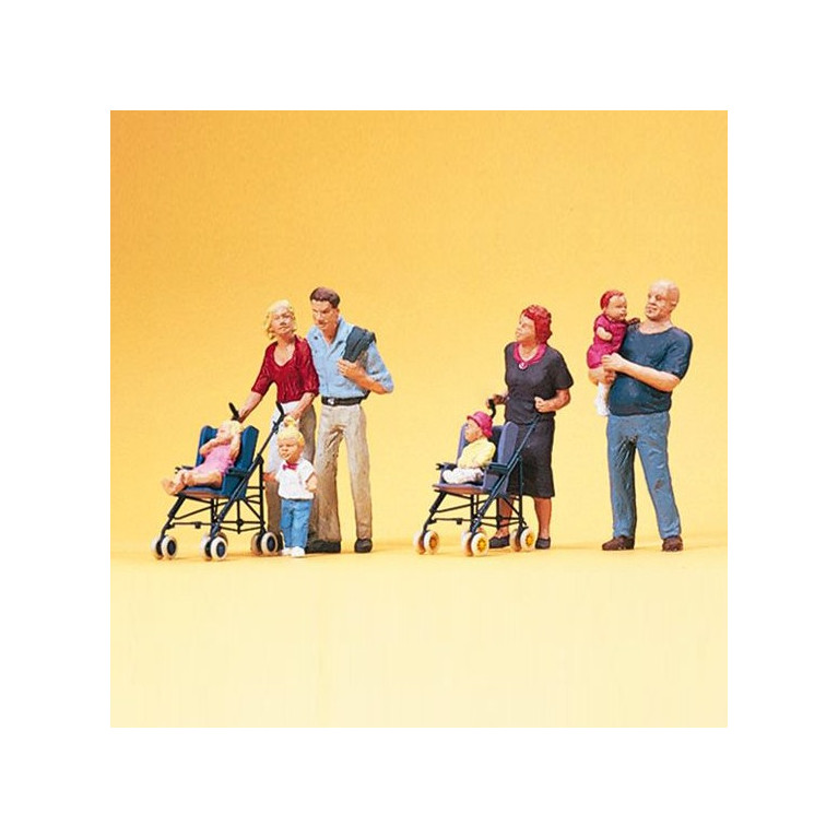 2 couples avec enfants-HO 1/87-PREISER 10494
