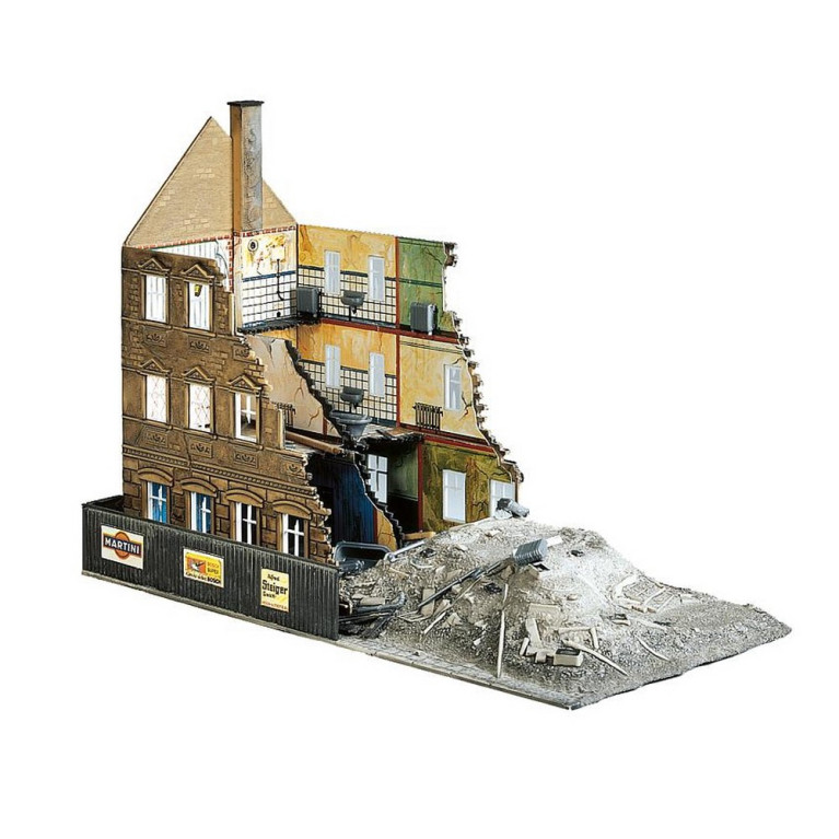 Maison en démolition + Excavateur-HO 1/87-FALLER 130466