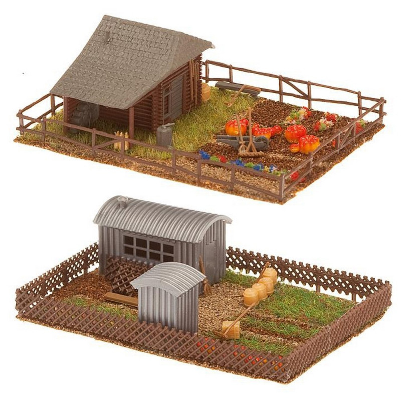 2 jardins avec cabanons-N 1/160-FALLER 272552