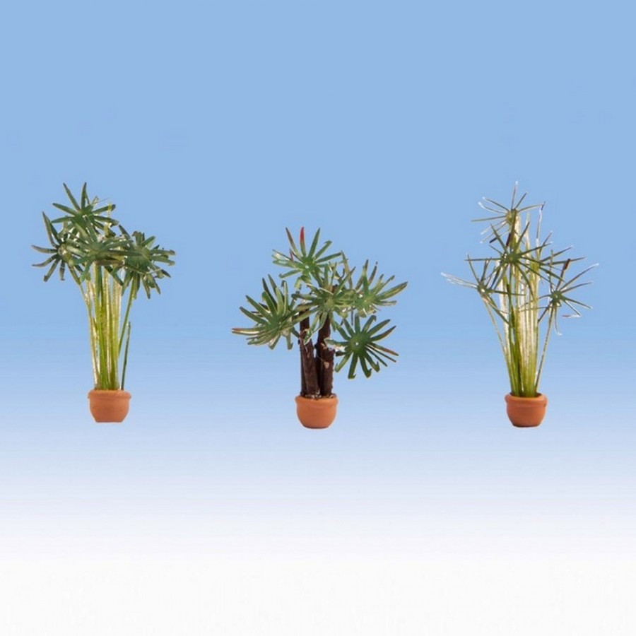 3 plantes "palmiers" en pots-HO 1/87-NOCH 14024