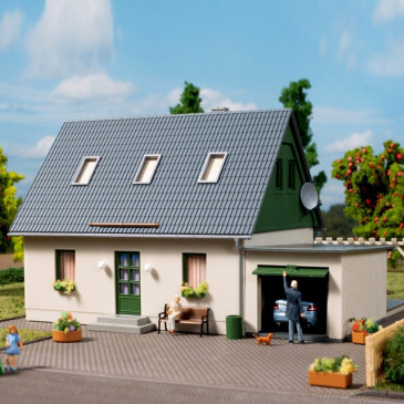 Pavillon avec garage-HO 1/87-AUHAGEN 11454