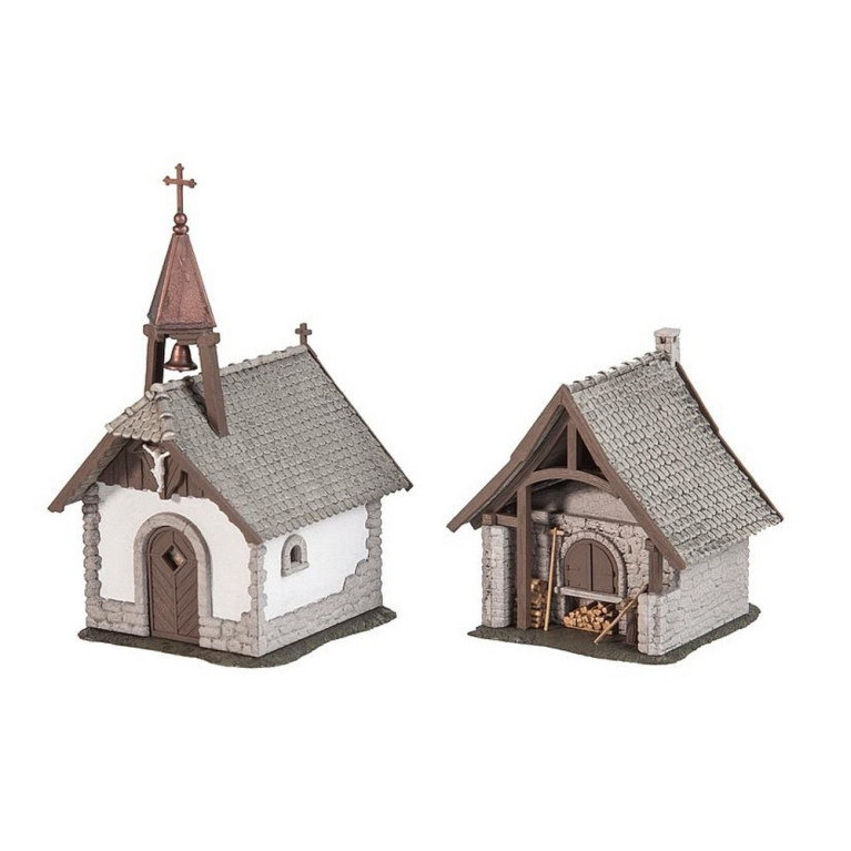 Chapelle de campagne et fournil-HO 1/87-FALLER 130571