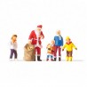 Père Noël avec des enfants-HO 1/87-PREISER 29098