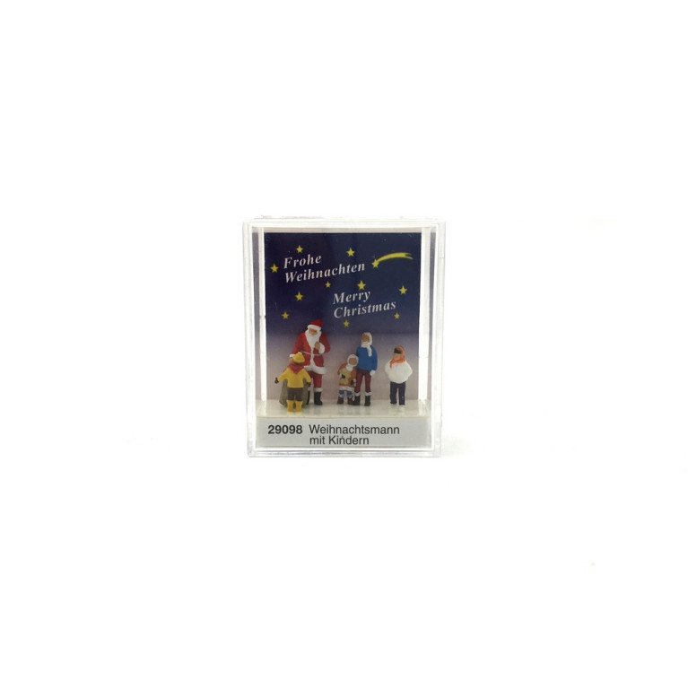 Père Noël avec des enfants-HO 1/87-PREISER 29098