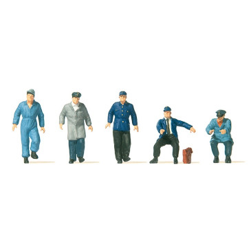 6 conducteurs de chariots électrique-HO 1/87-PREISER 10752