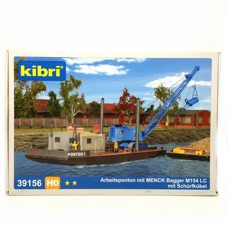 Ponton avec Drague-HO 1/87-KIBRI 39156 modélisme diorama