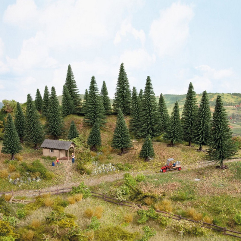 25 Sapins à piquer 5 à 14 cm de haut-HO-NOCH 26830