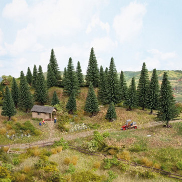 25 Sapins à piquer 5 à 14 cm de haut-HO-NOCH 26830