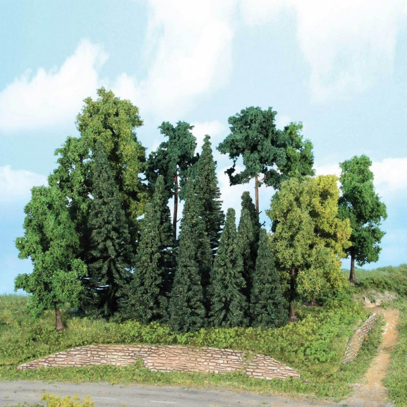 Lot De 20 Arbres Miniatures Verts – Échelle 1:200 – Pour Chemins De Fer, Dioramas, Décoration