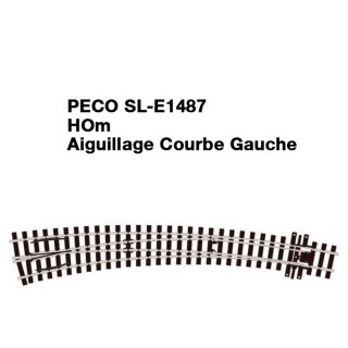 Aiguillage Courbe Gauche-HOm 1/87-PECO SLE1487