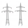 2 Pylônes de câbles aériens-HO 1/87-FALLER 130898