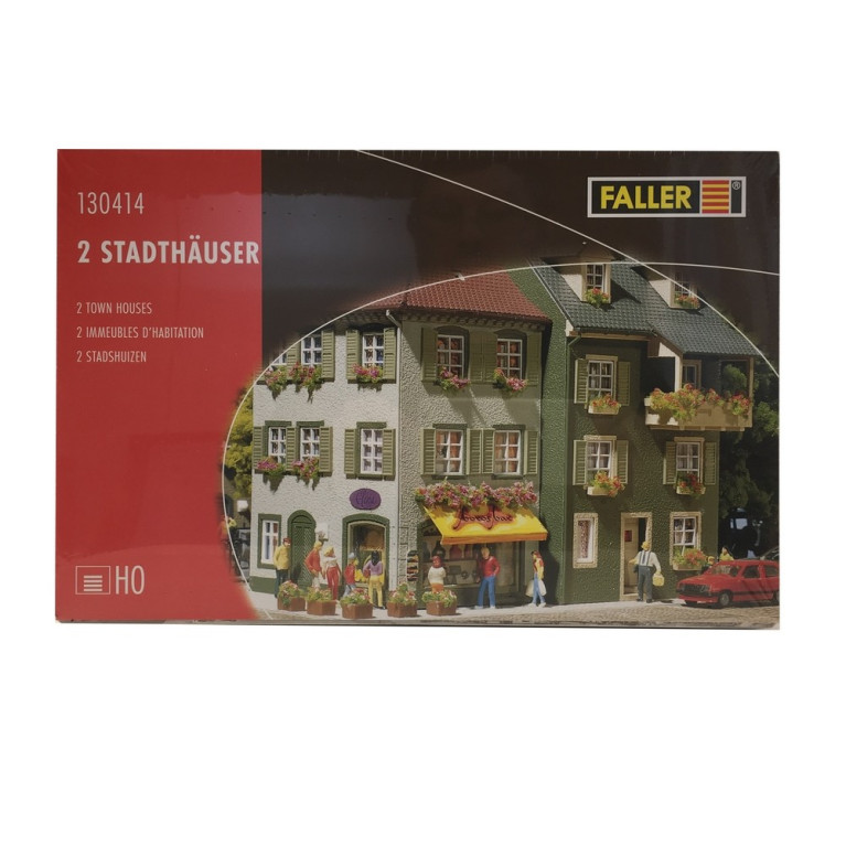 2 Immeubles avec commerce-HO 1/87-FALLER 130414