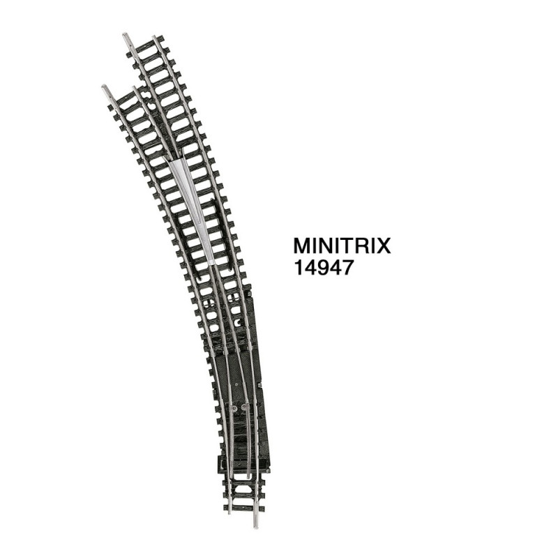 Aiguillage courbe gauche R3 R4 de 30 degrés-N 1/160-MINITRIX 14947