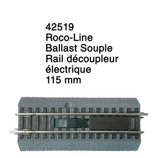 Rail découpleur électrique 115 mm Ballast Souple-HO 1/87-ROCO 42519