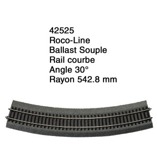 Rail courbe R 542.8 mm Ballast Souple-HO 1/87-ROCO 42525