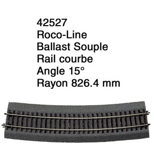 Rail courbe R 826.4 mm Ballast Souple-HO 1/87-ROCO 42527