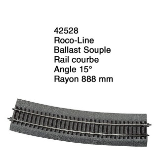 Rail courbe R 888 mm Ballast Souple-HO 1/87-ROCO 42528
