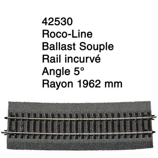Rail courbe R 604.4 mm Ballast Souple-HO 1/87-ROCO 42526 