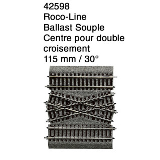 Centre pour double croisement 30° Ballast Souple-HO 1/87-ROCO 42598