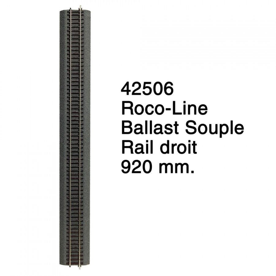 Rail droit 920 mm Ballast Souple-HO 1/87-ROCO 42506