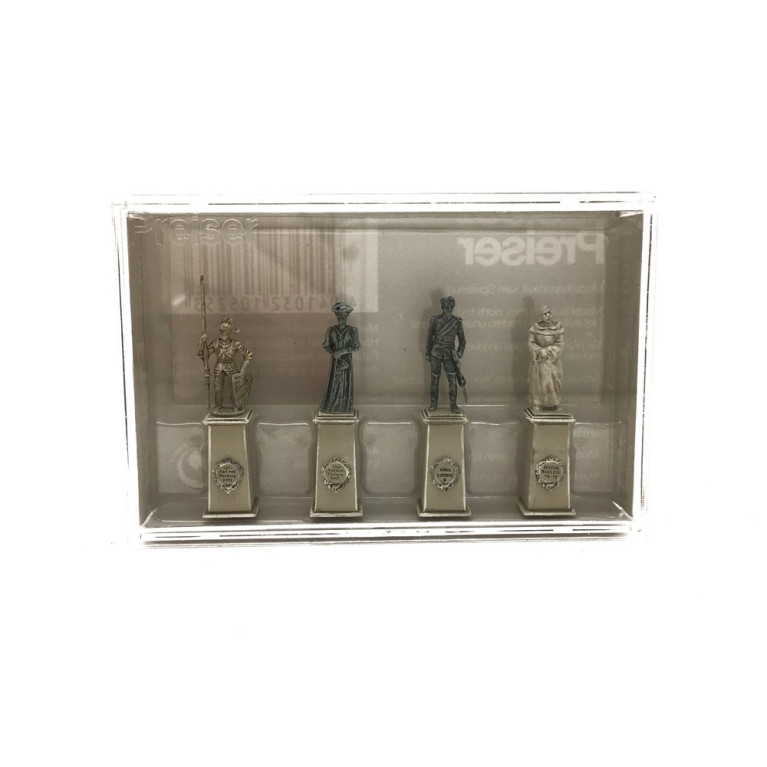 4 Statues sur piédestal-HO 1/87-PREISER 10525