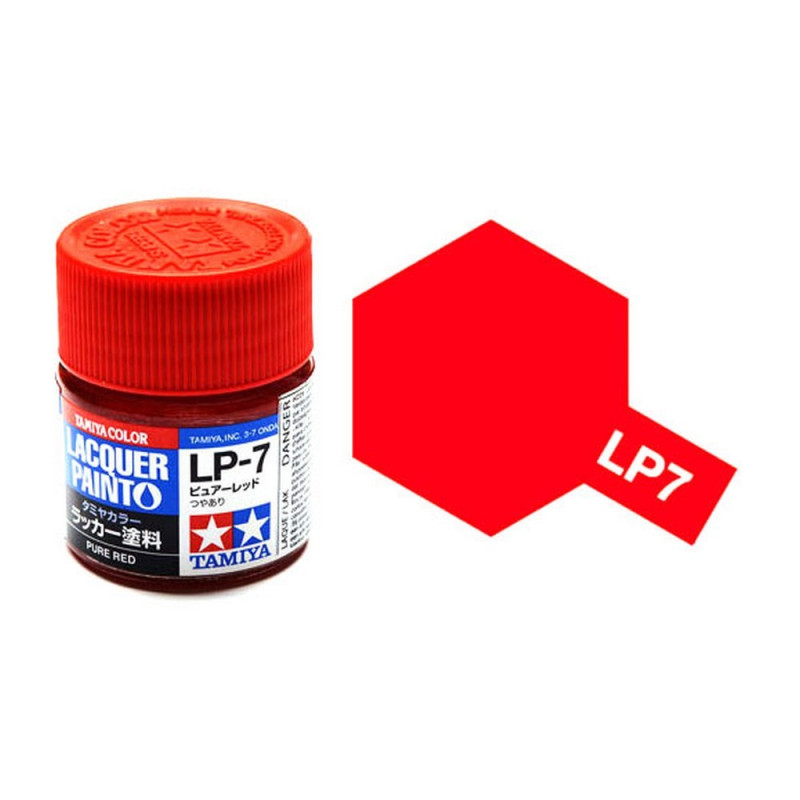 Rouge pur brillant pot de 10ml-TAMIYA LP7 Rouge pur brillant pot de 10ml-TAMIYA LP7
