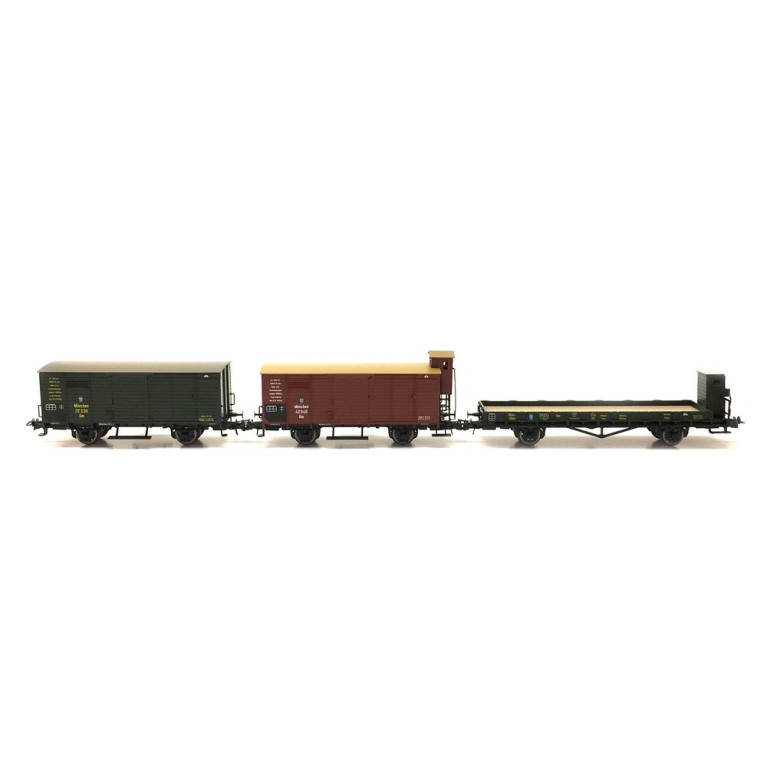 3 wagons marchandises  K.Bay.Sts.B.  ép I -HO 1/87-ROCO 76094