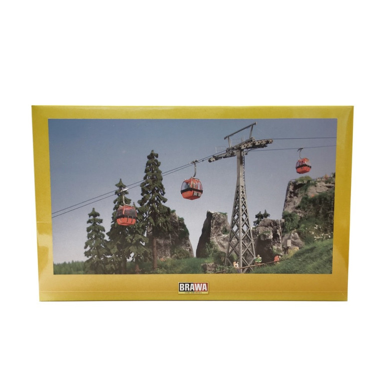Téléphérique "Hahnenkamm" motorisé à 8 cabines-HO 1/87-BRAWA 6342