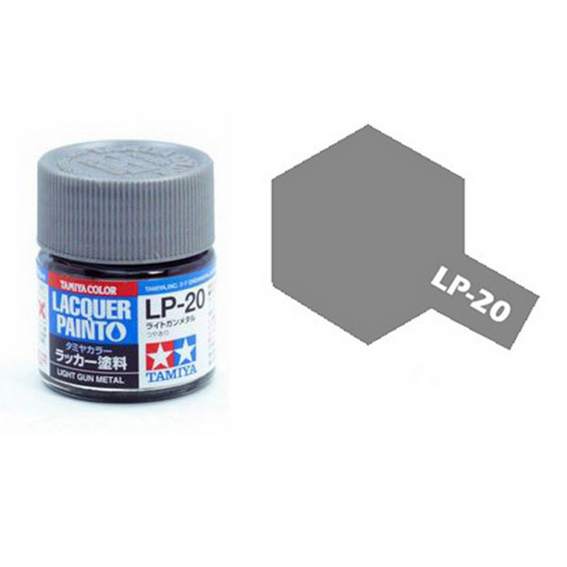 Gris Clair (Gun Metal) métallisé brillant pot de 10ml-TAMIYA LP20 Gris Clair (Gun Metal) métallisé brillant pot de 10ml-TAMIYA LP20