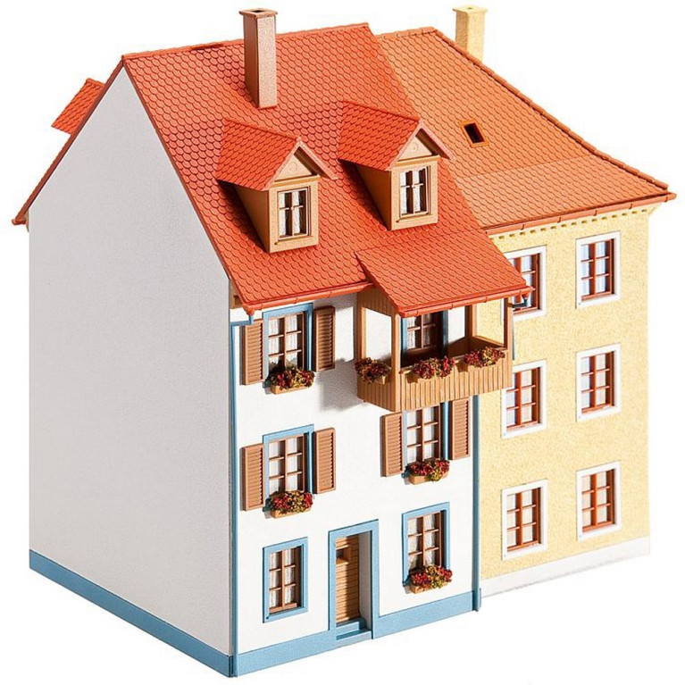 2 Maisons de ville jumelées à 2 étages-HO 1/87-FALLER 130496