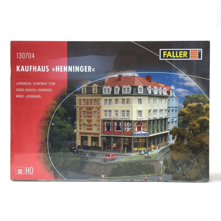 Immeuble d'angle avec grand magasin-HO 1/87-FALLER 130704