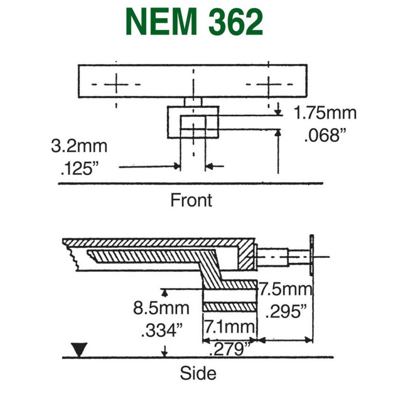 2 paires d'attelages extra longs magnétiques NEM 362-HO 1/87-KADEE 20