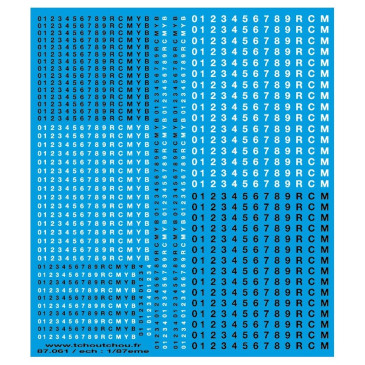 Lettrage d'immatriculation décalcomanies-HO 1/87-TCHOUTCHOU 87061