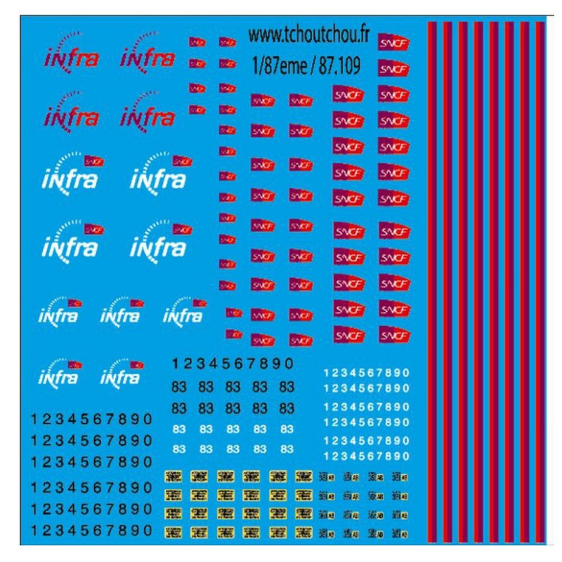 Y8 INFRA SNCF décalcomanies-HO 1/87-TCHOUTCHOU 87109