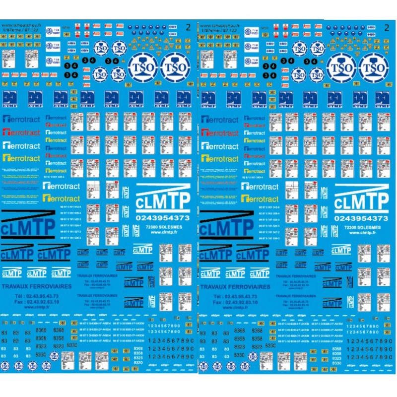 Entreprises ferroviaires + Y83 TSO décalcomanies-HO 1/87-TCHOUTCHOU 87122
