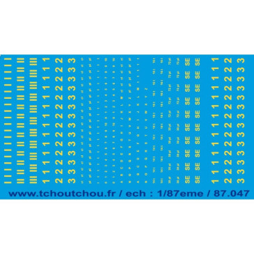 Classes de voitures voyageurs décalcomanies-HO 1/87-TCHOUTCHOU 87047
