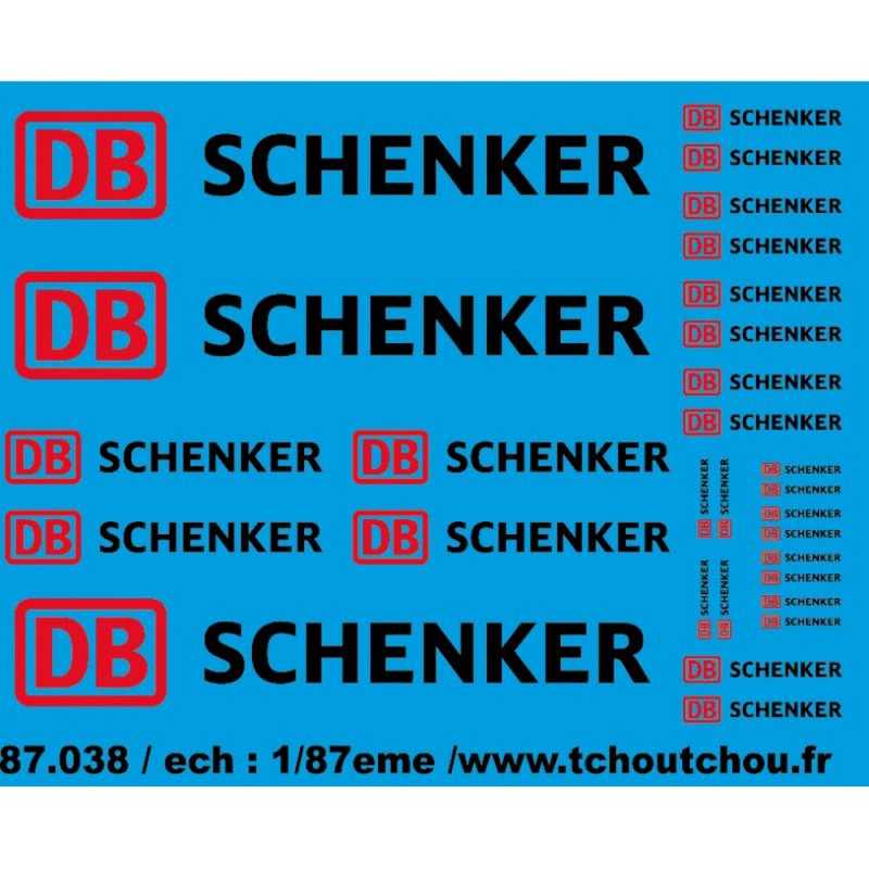 DB Schenker décalcomanies-HO 1/87-TCHOUTCHOU 87038