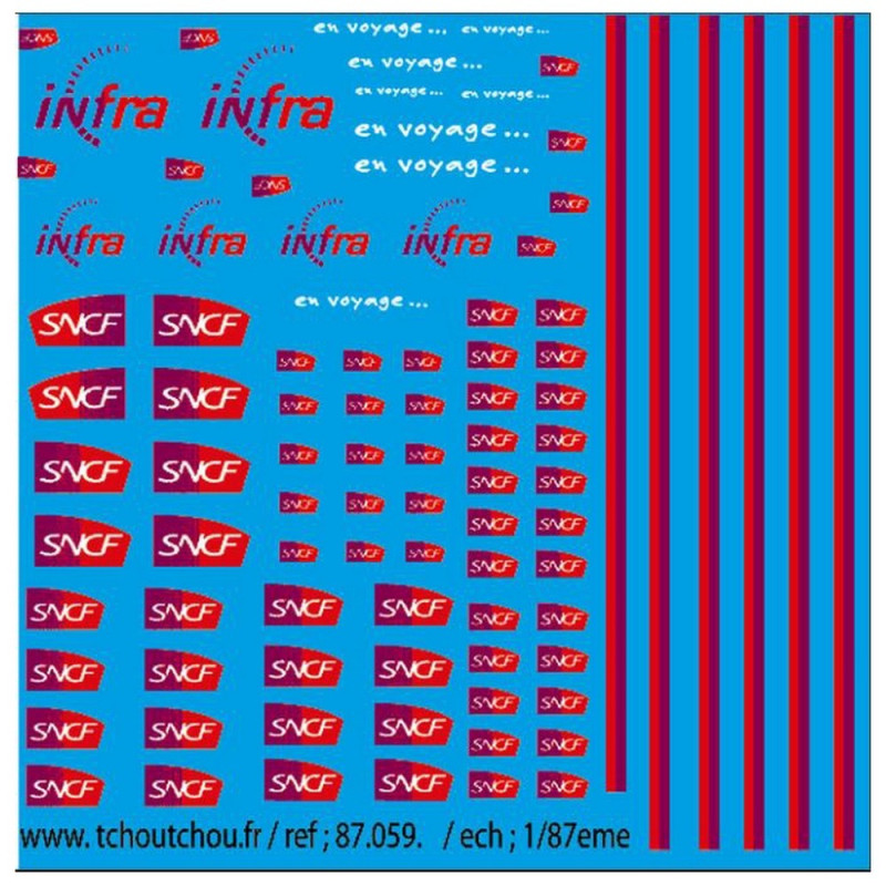 Infra + logo SNCF décalcomanies-HO 1/87-TCHOUTCHOU 87059