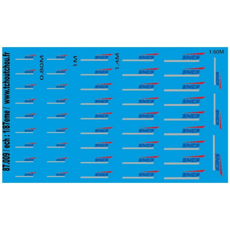 SNCF Casquettes tricolores décalcomanies-HO 1/87-TCHOUTCHOU 87009