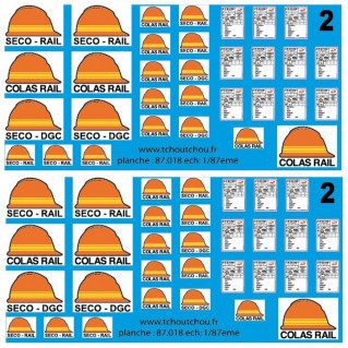 SECO DGC/RAIL/COLAS RAIL décalcomanies-HO 1/87-TCHOUTCHOU 87018