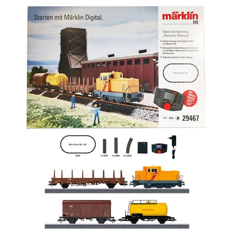 Coffret de démarrage Train de marchandises DSB-HO 1/87-MARKLIN 29467