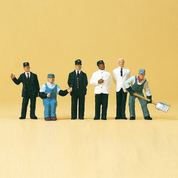 Personnel Ferroviaire US x 6-HO 1/87-PREISER 10452