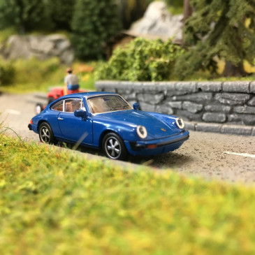 Porsche 911 G 1976 Bleue-HO 1/87-BREKINA 16315