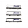 3 wagons à parois coulissantes Hbbillns CFF Cargo Ep VI-N 1/160-MINITRIX 15282