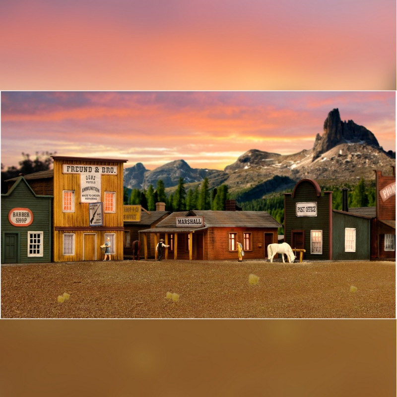 Ensemble de bâtiments Western-HO 1/87-KIBRI 38504