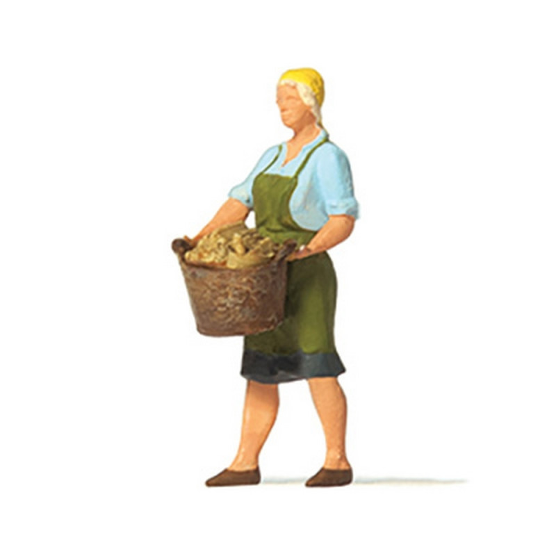Paysanne avec son panier-HO 1/87-PREISER 28242