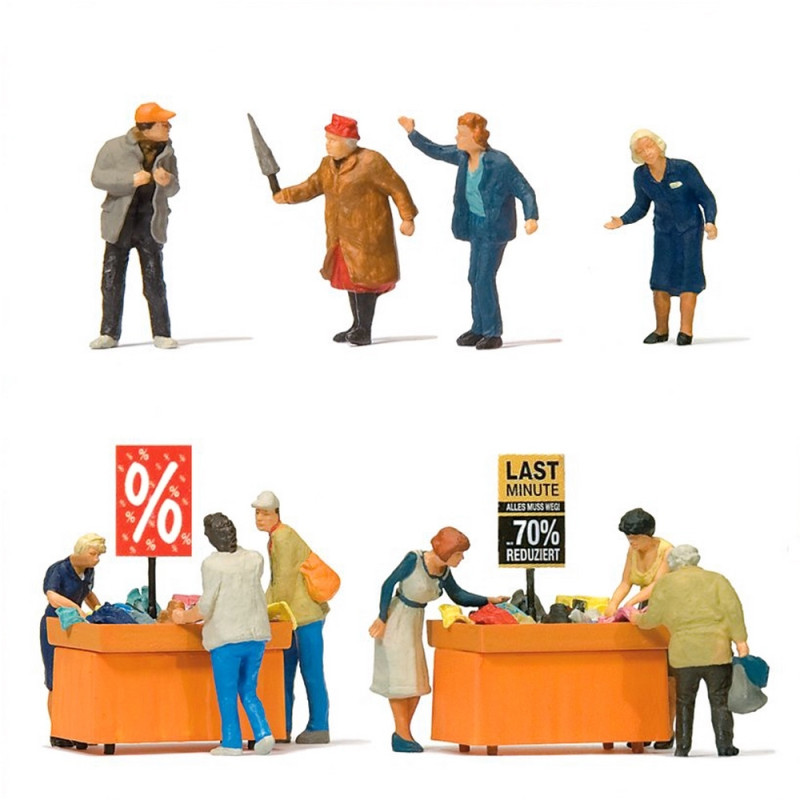 10 personnages pendant les soldes-HO 1/87-PREISER 10647