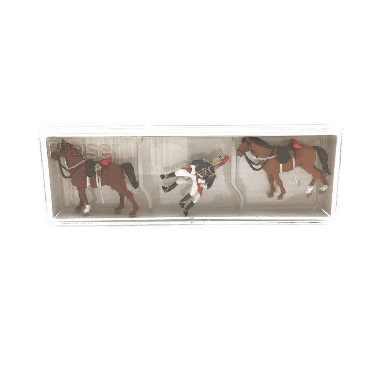 2 Gardes Républicains + Montures-HO 1/87-PREISER 10435