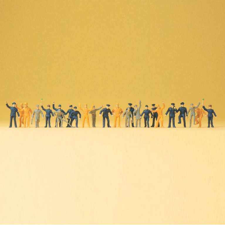 24 Personnages (Personnel de Gare)-HO 1/87-PREISER 14406