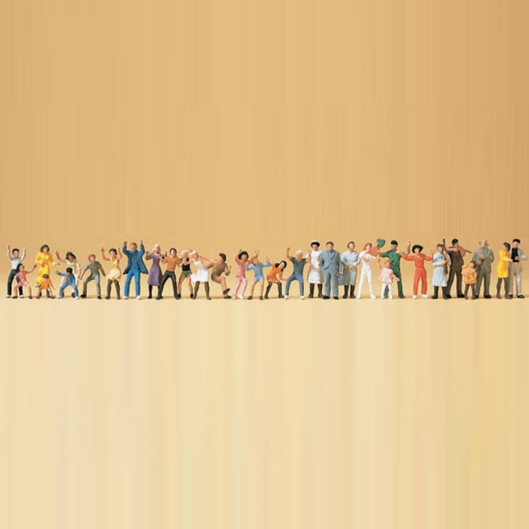 30 personnages à la fête du village-HO 1/87-PREISER 14414